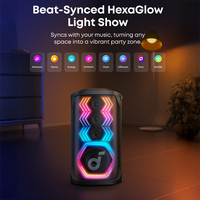 בידורית ניידת רמקול קריוקי Bluetooth 200W כוללת זוג מיקרופונים אנקר Anker Soundcore Rave 3S - יבואן רשמי - צבע שחור