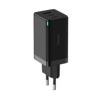 מטען קיר מהיר 2C+U 65W (כולל כבל C ל-C עד 100W) Baseus Gan5 Pro Fast Charger - יבואן רשמי!