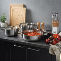 סיר יציקת נירוסטה 3PLY מכסה נירוסטה קוטר 28 ס