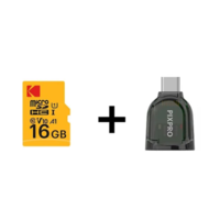 מצלמה דיגיטלית נטענת עם מסך מתהפך קודאק KODAK PIXPRO C1 - כולל כרטיס זיכרון 16GB וקורא כרטיס TYPE-C -  צבע חום