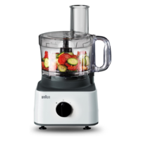 מעבד מזון 750W כולל בלנדר בראון Braun FP0132WH -  שנתיים אחריות יבואן רשמי