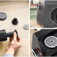 מטחנת בשר 2100W בוש BOSCH MultiPower Series 6 MFWS641B - שנתיים אחריות + 8 שנות אחריות למנוע יבואן רשמי - צבע שחור