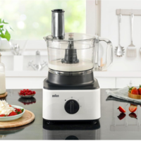 מעבד מזון 750W כולל בלנדר בראון Braun FP0132WH -  שנתיים אחריות יבואן רשמי