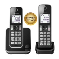 טלפון אלחוטי + שלוחה בעברית פנסוניק Panasonic KX-TGD312 - שנתיים אחריות יבואן רשמי