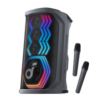 בידורית ניידת רמקול קריוקי Bluetooth 200W כוללת זוג מיקרופונים אנקר Anker Soundcore Rave 3S - יבואן רשמי - צבע שחור