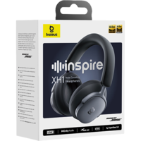 אוזניות קשת אלחוטיות עם ביטול רעשים בזוס Baseus Inspire XH1 - יבואן רשמי - צבע שחור