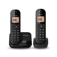 טלפון אלחוטי + שלוחה פנסוניק Panasonic KX-TGC412 - שנתיים אחריות יבואן רשמי - צבע שחור