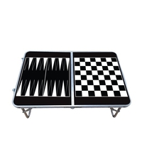 שולחן אלומיניום CAMPSTAR מתקפל עם לוח שש בש דמקה שחמט.