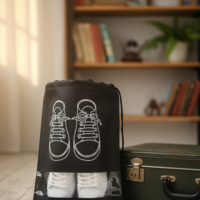 תיק אחסון והגנה לנעליים לנסיעות.