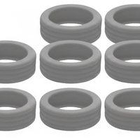 סט 8 יחידות כיסויי גלגלי מזוודות סיליקון.