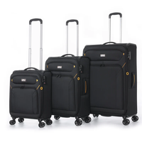 סט מזוודות בד פרמיום שחור מבית המותג SLAZENGER דגם New York II XL.