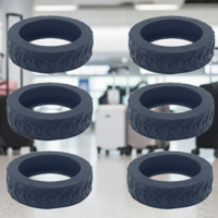 סט 8 יחידות כיסויי גלגלי מזוודות סיליקון.