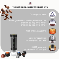 מכונת קפה אספרסו ניידת קפסולות אספרסו POLO SWISS.