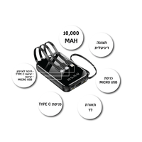 פאוור בנק/ מטען צג דיגיטלי 10,000MAH מיני כולל כבלים מתאמים.