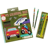 חוברת צביעה ריחנית עם מדבקות מכוניות!