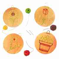 רקמה על עץ! פרחים :)