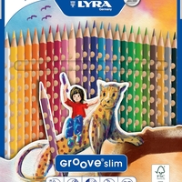 24 עפרונות צבעונים ודקים לאחיזה נכונה+ מחדד