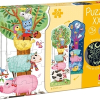 פאזל מתחת לעץ ביום ובלילה! (גם פאזל דו צדדי וגם פאזל זוהר בחושך!)