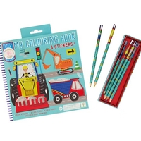 חוברת צביעה ריחנית עם מדבקות אתר בנייה!