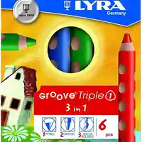 מארז 6 עפרונות 3 שימושים ב-1 groove triple