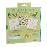 חוברת צביעה ריחנית עם מדבקות דינוזאורים!