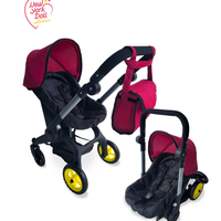 עגלת לבובת ניו יורק דמוי דונה - דגם בורדו