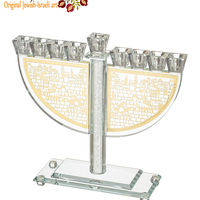 UK80028 חנוכייה קריסטל מהודרת עם פלקטה 23 ס
