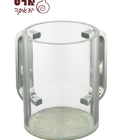 UK42923 נטלה אקריליק מהודרת שקופה עם ידיות כסף 13 ס