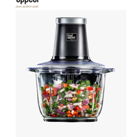 קוצץ ירקות חשמלי עוצמתי במיוחד 500W, מיכל זכוכית 2 ליטר | מבית Food appeal