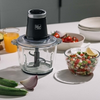 קוצץ ירקות חשמלי עוצמתי במיוחד 500W, מיכל זכוכית 2 ליטר | מבית Food appeal