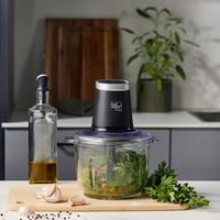 קוצץ ירקות חשמלי עוצמתי במיוחד 500W, מיכל זכוכית 2 ליטר | מבית Food appeal
