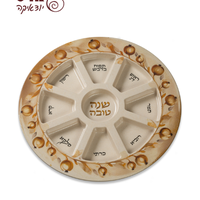 UK83529 צלחת מלמין מהודרת לראש השנה ציור רימונים 35 ס