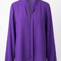 חולצת שיפון אלגנטית בצבע סגול עמוק – מראה קלאסי ומתוחכם