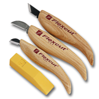 סט 3 סכינים לגילוף שבבי FLEXCUT KN115