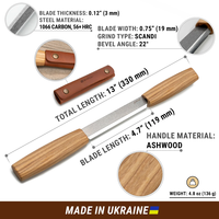 סכין משיכה-מפצל עצים BEAVERCRAFT DK2S