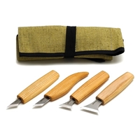 סט 4 סכיני גילוף שבבי בנרתיק בד BEAVERCRAFT SO5