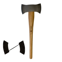 גרזן הטלה דו צדדי 1600 גרם, כולל נדן עור, BISON DOUBLE BIT