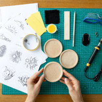 ערכת צריבה בעץ - תחתיות לכוסות BEAVERCRAFT PYROGRAPHY KIT