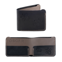 ערכת יצירה בעור, ארנק' אפור ושחור - BEAVERCRAFT DIY WALLET