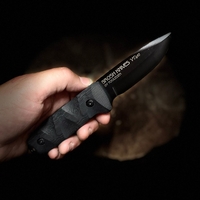 סכין בושקראפט מושחרת אלחלד - BROSH KNIVES VT410