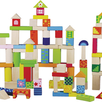 דלי לבני בנייה צבעוניים 100 חלקים מבית Pit Toys