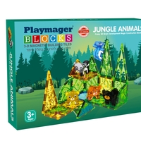 מגנטים להרכבה בתלת מימד- גן חיות ירוק Playmager
