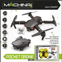 רחפן נטען Pocket Drone עם מצלמת WIFI, זרועות מתקפלות ושלט רחוק (שחור או לבן)