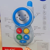 טלפון צעצוע מנגן לילדים עם מראה בצבע תכלת