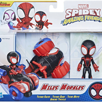 ספיידי דמות מיילס מוראלס + מכונית משוך וסע - SPIDEY