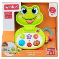 كمبيوتر محمول ضفدع مشغول منذ اليوم الأول للأمومة  winfun -