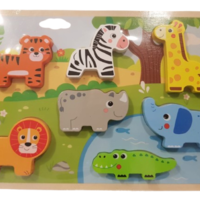 פאזל עץ 7 חלקים תלת מימד חיות בר