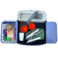 حوض غسيل لعبة مطبخ مع مضخة مياه وملحقات، 27 قطعة