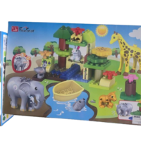 مجموعة مكعبات حديقة سفاري 52 قطعة  بلاستيك