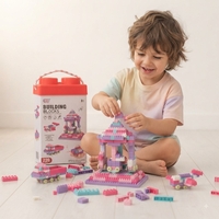 סט צעצועי בנייה חינוכי לילדים עם קופסת אחסון של 220 יחידות